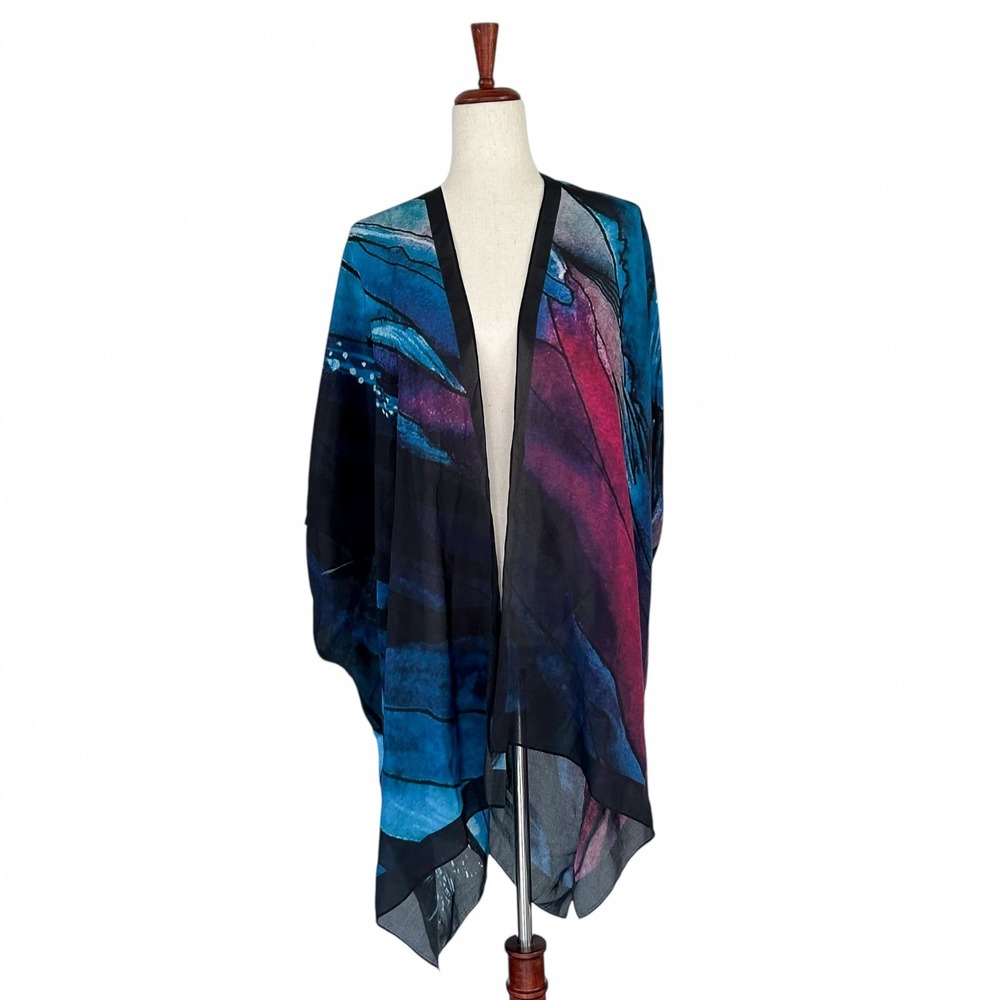 Blue & Magenta Abstract Print Lightweight Wrap
